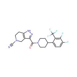 N#CN1CCc2[nH]nc(C(=O)N3CCC(c4ccc(F)c(F)c4C(F)(F)F)CC3)c2C1 ZINC001772616588