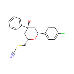 N#CSC[C@@H]1C[C@@](O)(c2ccccc2)C[C@H](c2ccc(Cl)cc2)O1 ZINC000049070730