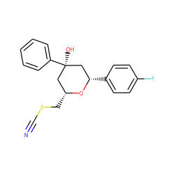 N#CSC[C@@H]1C[C@@](O)(c2ccccc2)C[C@H](c2ccc(F)cc2)O1 ZINC000049783677