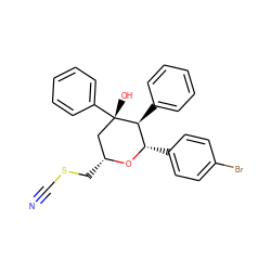 N#CSC[C@@H]1C[C@](O)(c2ccccc2)[C@@H](c2ccccc2)[C@H](c2ccc(Br)cc2)O1 ZINC000049111183