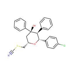 N#CSC[C@@H]1C[C@](O)(c2ccccc2)[C@@H](c2ccccc2)[C@H](c2ccc(Cl)cc2)O1 ZINC000049784235