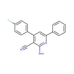 N#Cc1c(-c2ccc(F)cc2)cc(-c2ccccc2)nc1N ZINC000019708593