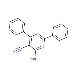 N#Cc1c(-c2ccccc2)cc(-c2ccccc2)nc1N ZINC000018995588