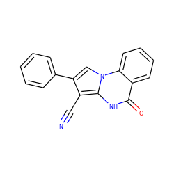 N#Cc1c(-c2ccccc2)cn2c1[nH]c(=O)c1ccccc12 ZINC000001609249