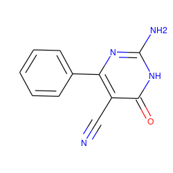 N#Cc1c(-c2ccccc2)nc(N)[nH]c1=O ZINC000039318966