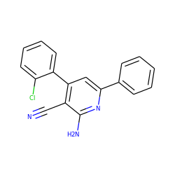 N#Cc1c(-c2ccccc2Cl)cc(-c2ccccc2)nc1N ZINC000019707370