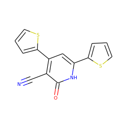 N#Cc1c(-c2cccs2)cc(-c2cccs2)[nH]c1=O ZINC000013657816