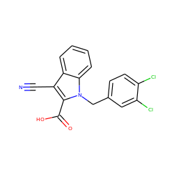 N#Cc1c(C(=O)O)n(Cc2ccc(Cl)c(Cl)c2)c2ccccc12 ZINC000013588900