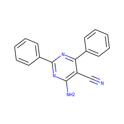 N#Cc1c(N)nc(-c2ccccc2)nc1-c1ccccc1 ZINC000003098930