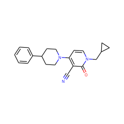 N#Cc1c(N2CCC(c3ccccc3)CC2)ccn(CC2CC2)c1=O ZINC000068247232