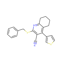 N#Cc1c(SCc2ccccc2)nc2c(c1-c1ccsc1)CCCC2 ZINC000053295569