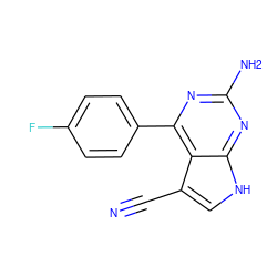 N#Cc1c[nH]c2nc(N)nc(-c3ccc(F)cc3)c12 ZINC001772630725