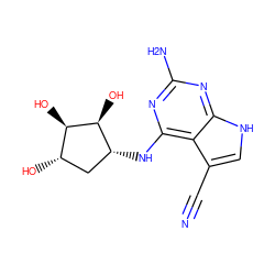 N#Cc1c[nH]c2nc(N)nc(N[C@@H]3C[C@H](O)[C@@H](O)[C@H]3O)c12 ZINC001772616663