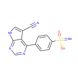 N#Cc1c[nH]c2ncnc(-c3ccc([S@](=N)(=O)O)cc3)c12 ZINC001240153166