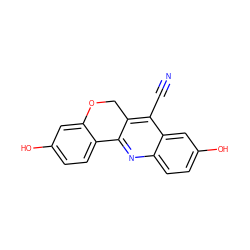 N#Cc1c2c(nc3ccc(O)cc13)-c1ccc(O)cc1OC2 ZINC000028949787