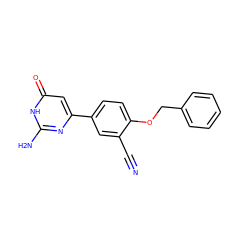 N#Cc1cc(-c2cc(=O)[nH]c(N)n2)ccc1OCc1ccccc1 ZINC000095585084