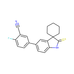 N#Cc1cc(-c2ccc3c(c2)C2(CCCCC2)C(=S)N3)ccc1F ZINC000013488905