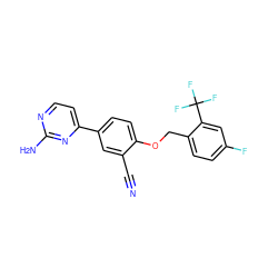 N#Cc1cc(-c2ccnc(N)n2)ccc1OCc1ccc(F)cc1C(F)(F)F ZINC000095585534