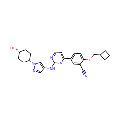 N#Cc1cc(-c2ccnc(Nc3cnn([C@H]4CC[C@@H](O)CC4)c3)n2)ccc1OCC1CCC1 ZINC000261186949