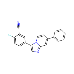 N#Cc1cc(-c2cnc3cc(-c4ccccc4)ccn23)ccc1F ZINC000299855087