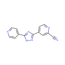 N#Cc1cc(-c2n[nH]c(-c3ccncc3)n2)ccn1 ZINC000013536586