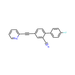 N#Cc1cc(C#Cc2ccccn2)ccc1-c1ccc(F)cc1 ZINC000040429656