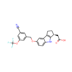 N#Cc1cc(COc2ccc3[nH]c4c(c3c2)CC[C@H]4CC(=O)O)cc(OC(F)(F)F)c1 ZINC000117525981