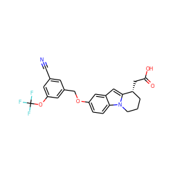 N#Cc1cc(COc2ccc3c(c2)cc2n3CCC[C@H]2CC(=O)O)cc(OC(F)(F)F)c1 ZINC000117789037