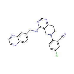 N#Cc1cc(Cl)ccc1N1CCc2ncnc(NCc3ccc4nccnc4c3)c2C1 ZINC000148485449