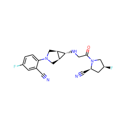 N#Cc1cc(F)ccc1N1C[C@H]2[C@H](NCC(=O)N3C[C@@H](F)C[C@H]3C#N)[C@H]2C1 ZINC000101180698