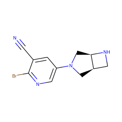 N#Cc1cc(N2C[C@@H]3CN[C@@H]3C2)cnc1Br ZINC000028866087