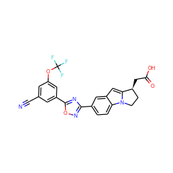 N#Cc1cc(OC(F)(F)F)cc(-c2nc(-c3ccc4c(c3)cc3n4CC[C@@H]3CC(=O)O)no2)c1 ZINC000084653858