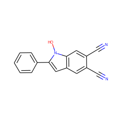 N#Cc1cc2cc(-c3ccccc3)n(O)c2cc1C#N ZINC000653842108