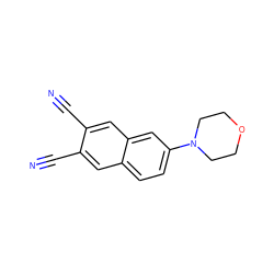 N#Cc1cc2ccc(N3CCOCC3)cc2cc1C#N ZINC000000280654