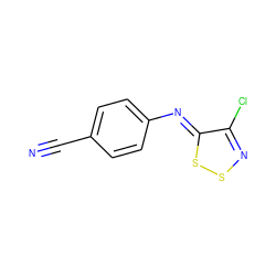 N#Cc1ccc(/N=c2\ssnc2Cl)cc1 ZINC000012428975