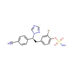 N#Cc1ccc([C@H](Cc2ccc(OS(N)(=O)=O)c(Br)c2)n2cncn2)cc1 ZINC000198876009