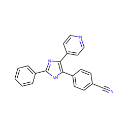 N#Cc1ccc(-c2[nH]c(-c3ccccc3)nc2-c2ccncc2)cc1 ZINC000008536621