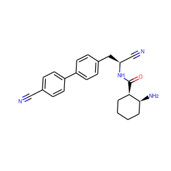 N#Cc1ccc(-c2ccc(C[C@@H](C#N)NC(=O)[C@@H]3CCCC[C@@H]3N)cc2)cc1 ZINC001772642741