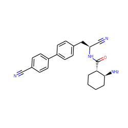 N#Cc1ccc(-c2ccc(C[C@@H](C#N)NC(=O)[C@H]3CCCC[C@@H]3N)cc2)cc1 ZINC001772571358