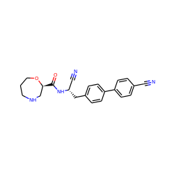 N#Cc1ccc(-c2ccc(C[C@@H](C#N)NC(=O)[C@H]3CNCCCO3)cc2)cc1 ZINC001772612454