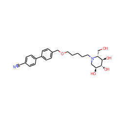 N#Cc1ccc(-c2ccc(COCCCCCN3C[C@H](O)[C@@H](O)[C@H](O)[C@H]3CO)cc2)cc1 ZINC000299818770