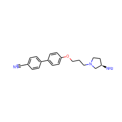 N#Cc1ccc(-c2ccc(OCCCN3CC[C@@H](N)C3)cc2)cc1 ZINC000022941192