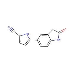 N#Cc1ccc(-c2ccc3c(c2)CC(=O)N3)[nH]1 ZINC000029133657