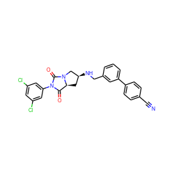 N#Cc1ccc(-c2cccc(CN[C@H]3C[C@H]4C(=O)N(c5cc(Cl)cc(Cl)c5)C(=O)N4C3)c2)cc1 ZINC000028364801