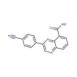 N#Cc1ccc(-c2cnc3cccc(C(N)=O)c3n2)cc1 ZINC000040420191