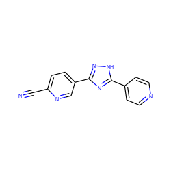 N#Cc1ccc(-c2n[nH]c(-c3ccncc3)n2)cn1 ZINC000049015698