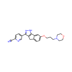 N#Cc1ccc(-c2n[nH]c3c2Cc2ccc(OCCCN4CCOCC4)cc2-3)cn1 ZINC000028951674