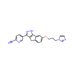 N#Cc1ccc(-c2n[nH]c3c2Cc2ccc(OCCCn4ccnc4)cc2-3)cn1 ZINC000028951655