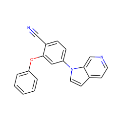 N#Cc1ccc(-n2ccc3ccncc32)cc1Oc1ccccc1 ZINC000073294737