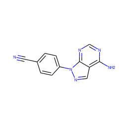 N#Cc1ccc(-n2ncc3c(N)ncnc32)cc1 ZINC000040977366